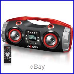 BLUETOOTH PORTABLE STEREO BOOMBOX CD MP3 PLAYER REMOTE SUBWOOFER USB FM RADIO