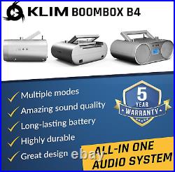 Boombox B4 CD Player Portable Audio System + AM/FM Radio with CD Player, MP3, Bl