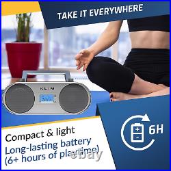 Boombox B4 CD Player Portable Audio System + AM/FM Radio with CD Player, MP3, Bl