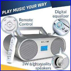 Boombox B4 CD Player Portable Audio System + AM/FM Radio with CD SILVER