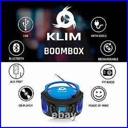 Boombox Portable Audio System FM Radio CD Player Bluetooth MP3 USB AUX Compact