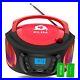 Boombox Portable Audio System New 2023 FM Radio CD Player Bluetooth Red