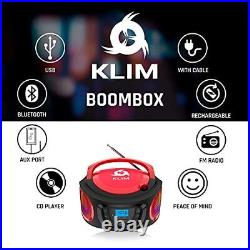 Boombox Portable Audio System New 2023 FM Radio CD Player Bluetooth Red