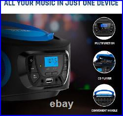 Boombox Portable Recharge Audio System FM Radio CD Player Bluetooth MP3 USB AUX