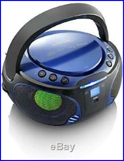Boombox Scd 550 Portable Cd Player Fm Radio Bluetooth Light Effects Usb Blue
