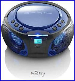 Boombox Scd 550 Portable Cd Player Fm Radio Bluetooth Light Effects Usb Blue
