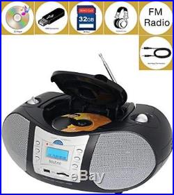 Boytone BT-6B CD Boombox Black Edition Portable Music System with CD Player