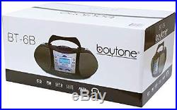 Boytone BT-6B CD Boombox Black Edition Portable Music System with CD Player
