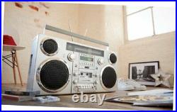 Brooklyn 1980S-Style Portable Boombox CD Player, Cassette Player, FM Radio
