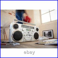 Brooklyn 1980S-Style Portable Boombox CD Player, Cassette Player, FM Radio