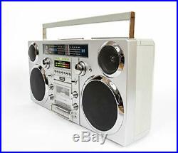 Brooklyn 1980S-Style Portable Boombox CD Player, Cassette Player, FM Radio, U