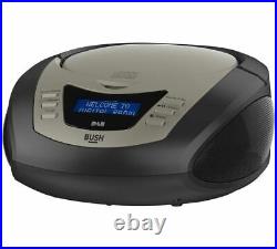 Bush Portable CD Player Boombox with DAB and FM (Mains + Battery) Black