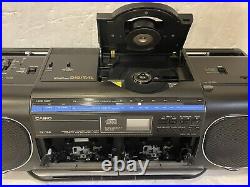 CASIO CP-750 Digital Stereo Boombox CD Dual Cassette AM/FM Portable 1989 Vintage