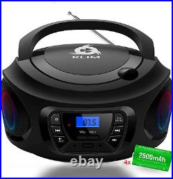 CD Boombox Portable Audio Player FM Radio Rechargeable Battery Bluetooth MP3 AUX