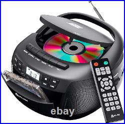 CD + Cassette Tape Player, Bluetooth CD Boombox, AM/FM Radio, Stereo Sound, Remo