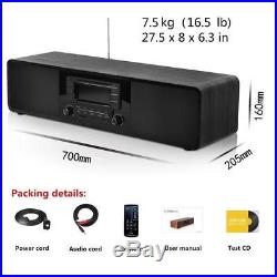 CD/MP3 Player Stereo Wooden Desktop Bluetooth Hi-Fi Speaker Portable Boombox US