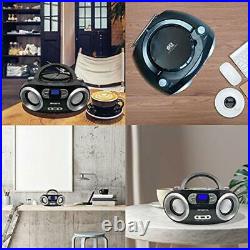CD Player Boombox, Portable Bluetooth FM Radio Stereo Sound System with Crystal