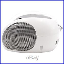 CD Player Boombox Portable Radio Bluetooth USB & MP3 Player White