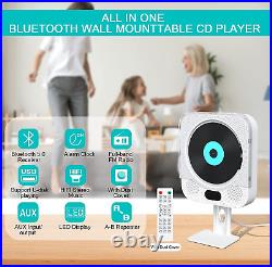 CD Player Portable Bluetooth Wall Mountable for Home FM Radio Audio Boombox