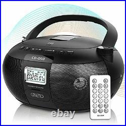 CD Player Portable Boombox with Bluetooth 5.0/TF Port/USB Drive, AM/FM Black