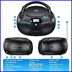 CD Player Portable with Bluetooth Boombox AM/FM Radio Portable CD Player CD-01