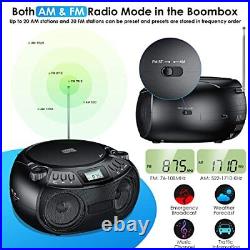 CD Player Portable with Bluetooth Boombox AM/FM Radio Portable CD Player CD-01
