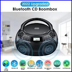 CD Player Portable with Bluetooth Boombox AM/FM Radio Portable CD Player Ster