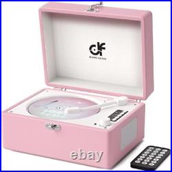 CD Player Portable with Upgraded Bluetooth in/Out Stereo Speakers Pink