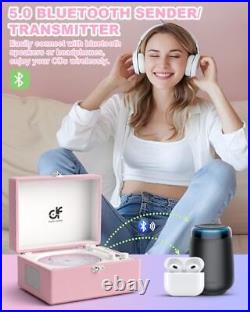 CD Player Portable with Upgraded Bluetooth in/Out Stereo Speakers Pink