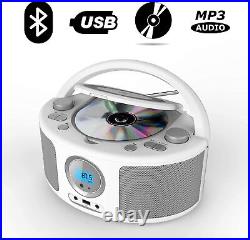 CD Radio Portable CD Player Boombox with Bluetooth, FM Radio, USB Input and 3