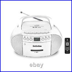 CD and Cassette Player Combo, CD Player Portable Bluetooth Boombox, AM/FM
