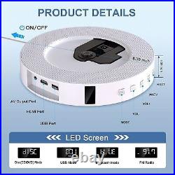 Car Home MP3 Audio CD DVD Player With 5.0 Bluetooth Speaker FM Radio Alarm Clock