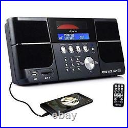Cd Player Portable Boom Box with Clock FM Radio Clock USB SD Aux Line-in for