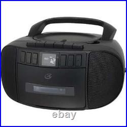 Classic Cassette/CD/Radio Boombox Black BCA209B Player Recorder AM/FM LCD Sound