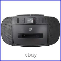 Classic Cassette/CD/Radio Boombox Black BCA209B Player Recorder AM/FM LCD Sound