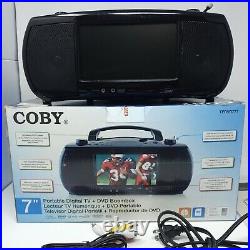 Coby 7 Inch Portable TV DVD Player OEM Remote Boombox TFDVD777 Open Box