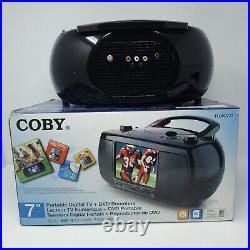 Coby 7 Inch Portable TV DVD Player OEM Remote Boombox TFDVD777 Open Box