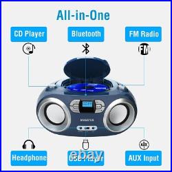 Compact Blue Jay CD Boombox with Bluetooth, FM Radio and Backlit Display Compact Blue Jay CD Boombox with Bluetooth, FM Radio and Backlit Display