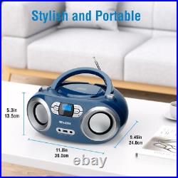 Compact Blue Jay CD Boombox with Bluetooth, FM Radio and Backlit Display Compact Blue Jay CD Boombox with Bluetooth, FM Radio and Backlit Display