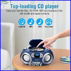 Compact Blue Jay CD Boombox with Bluetooth, FM Radio and Backlit Display Compact Blue Jay CD Boombox with Bluetooth, FM Radio and Backlit Display