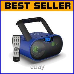 Compact Portable CD Player Boombox with Remote, AM/FM & Color Flashing Lights