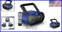 Compact Portable CD Player Boombox with Remote, AM/FM & Color Flashing Lights