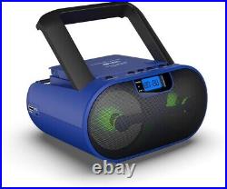 Compact Portable CD Player Boombox with Remote, AM/FM & Color Flashing Lights