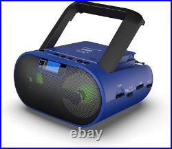 Compact Portable CD Player Boombox with Remote, AM/FM & Color Flashing Lights