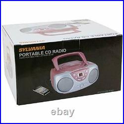 Curtis Sylvania SRCD243 Portable CD Player AM/FM Radio Boombox Music System Pink