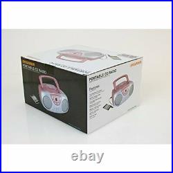 Curtis Sylvania SRCD243 Portable CD Player AM/FM Radio Boombox Music System Pink