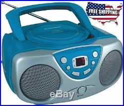 Curtis Sylvania SRCD243 Portable CD Player with AM/FM Radio, Boombox (Blue)