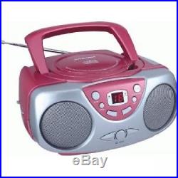 Curtis Sylvania SRCD243 Portable CD Player with AM/FM Radio, Boombox (Pink)
