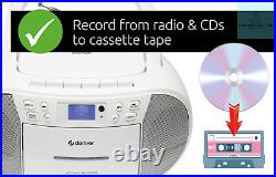 DAB Portable CD Player And Cassette Player Boombox, CD Radio Player Clock And FM