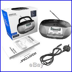 DAB Radio Boombox CD Player Clock USB MP3 Portable Digital Alarm AZATOM Zenith